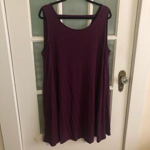 Burgundy Bar-Back Swing Dress